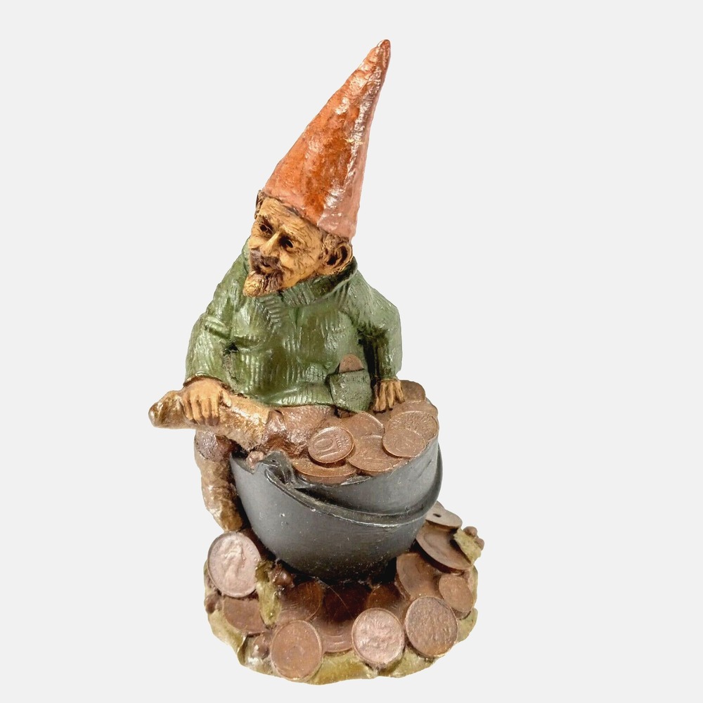 Tom Clark Gnome ZURICH with Coins 1984 Signed
